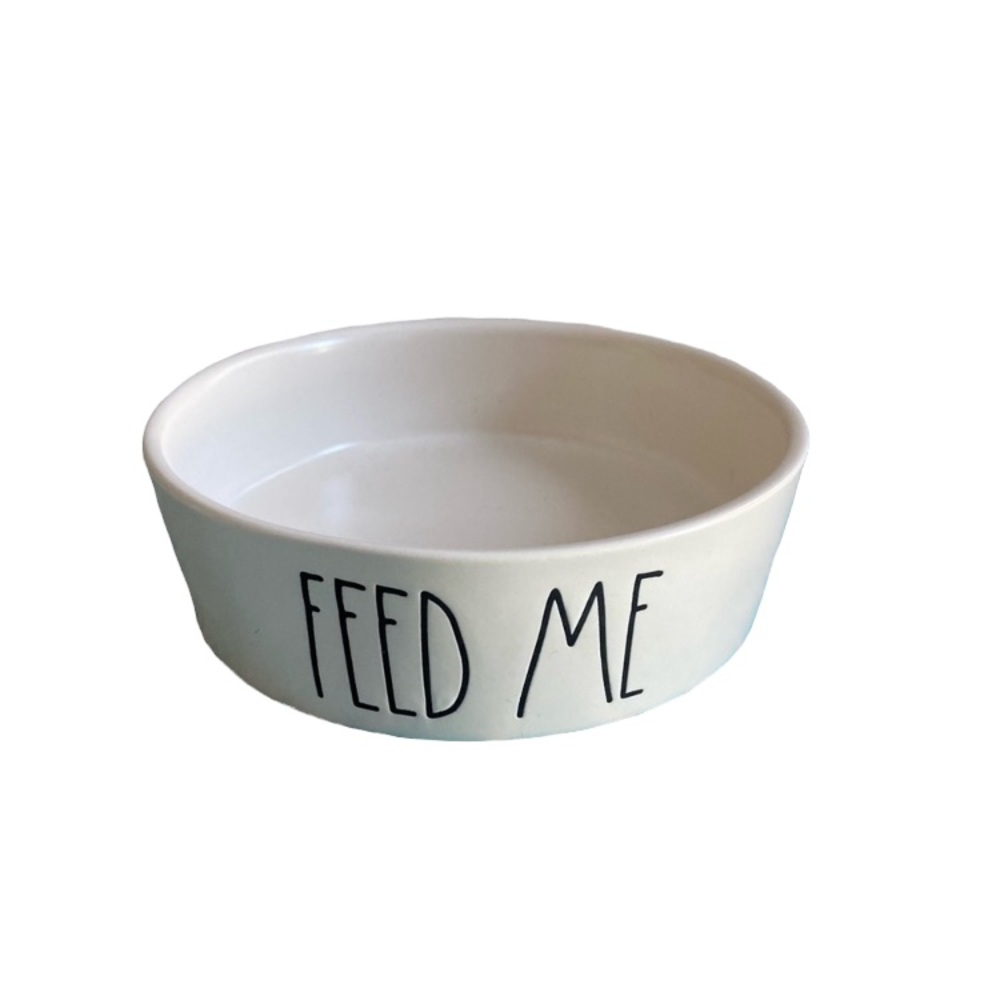 Rae Dunn cat bowl Feed Me